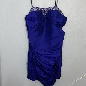 Strapless royal blue dress